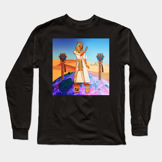 Ramses on the Moon, Supported by Del Maiz Corn and Kraft Mayo Long Sleeve T-Shirt by pompeiigod